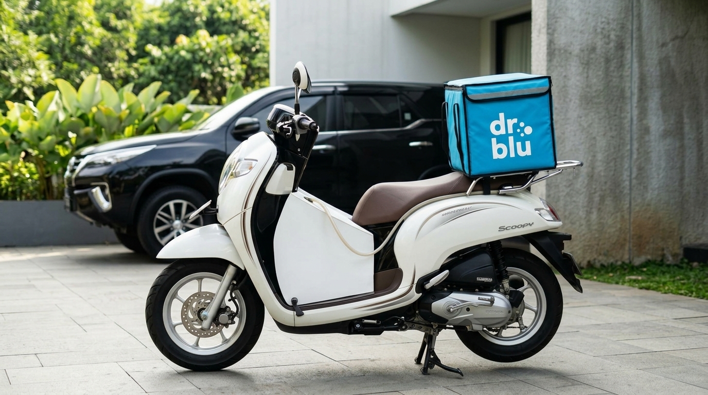 dr.blu Casual Mobility Delivery Scooter Fleet with Custom Deck Water Tank
