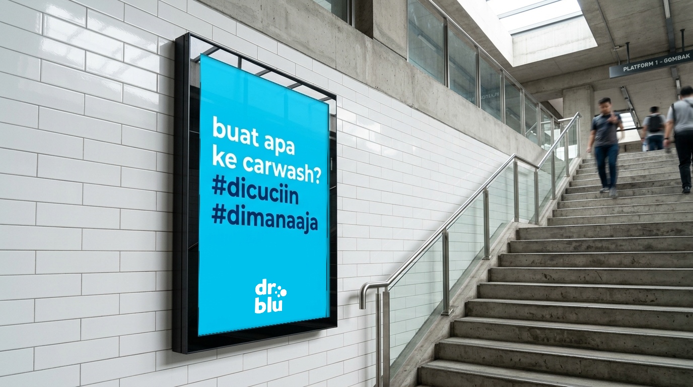 dr.blu Transit Station Metro Staircase Campaign Billboard